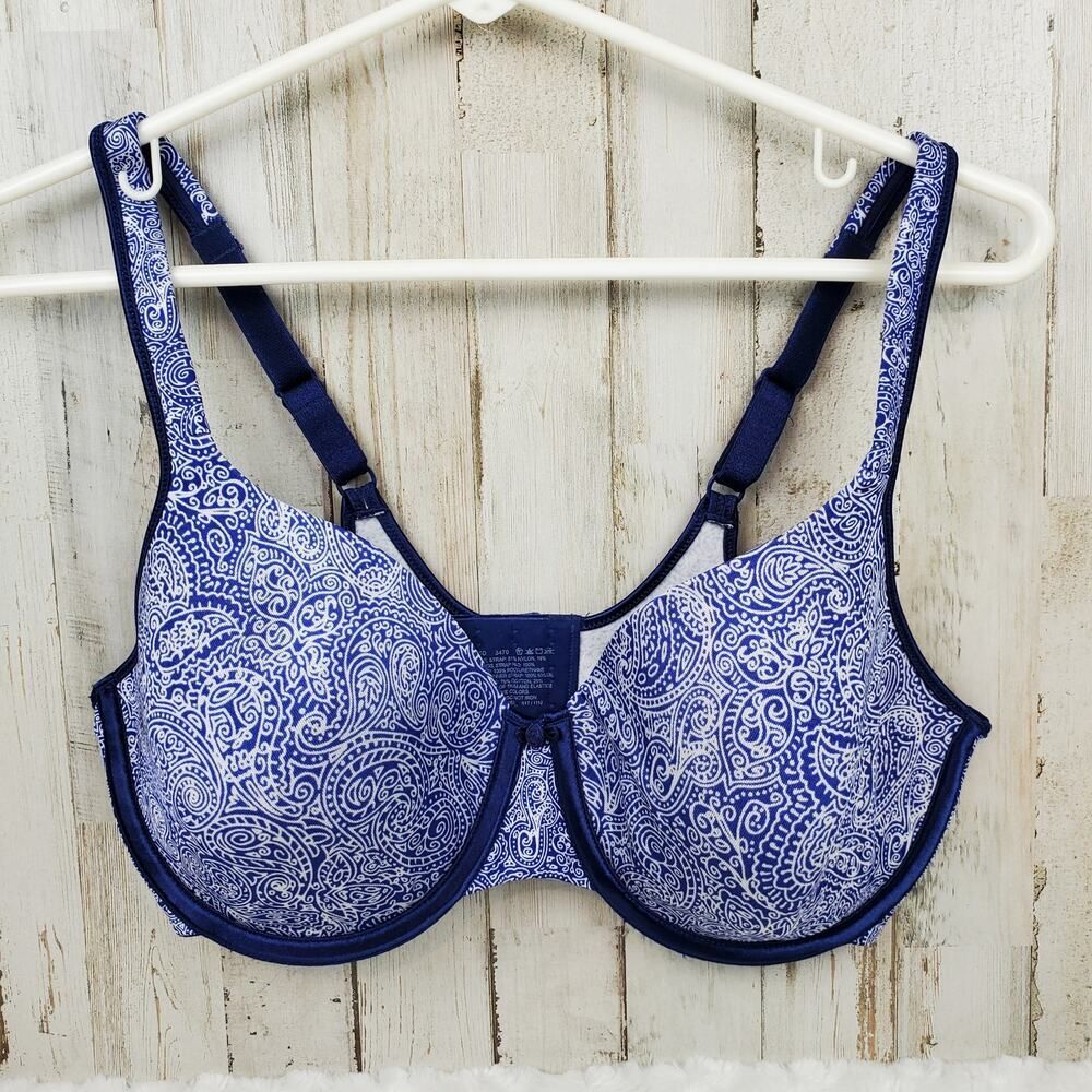 Bali Padded Underwire Bra Blue Size 36D